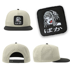 Ahegao Otaku Streetwear Hat with Flat Visor Embroidered Patch