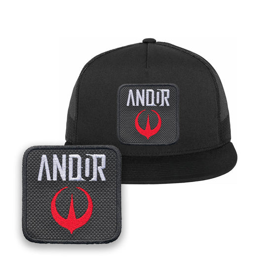 Andor Embroidered Hat Classic Trucker Mesh Black Cap