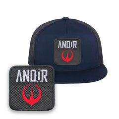 Andor Embroidered Hat Classic Trucker Mesh Blue Cap