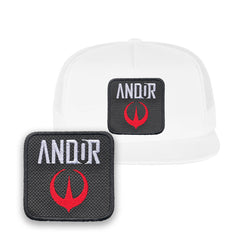 Andor Embroidered Hat Classic Trucker Mesh White Cap