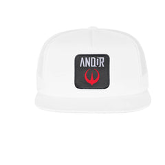 Andor Embroidered Hat Classic Trucker Mesh White Cap