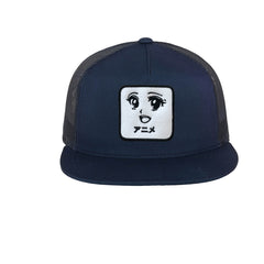 Anime Manga Embroidered Hat Classic Trucker Mesh Blue Cap