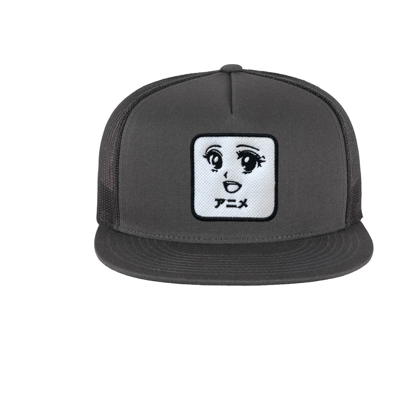 Anime Manga Embroidered Hat Classic Trucker Mesh Grey Cap
