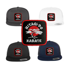 Miyagi Do Trucker Hat Embroidered Patch Snapback Trucker Cap Black, White, Grey
