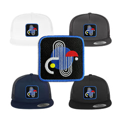 Bauhaus Trucker Hat with Removable Hook & Loop Patch | Embroidered Arty Snapback Cap | Black, White & Grey Modern Design Hat