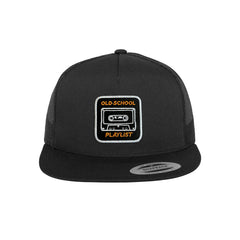 Old school Cap Embroidered Patch Nostalgia Snapback Trucker Hat Black, White, Grey