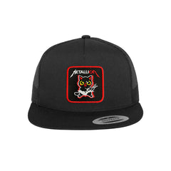 Metalicat Trucker Hat Embroidered Heavy Metal Snapback Trucker Cap Black, White, Grey