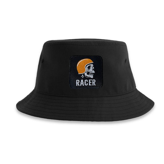 Racer Biker Bucket Hat Embroidered Patch