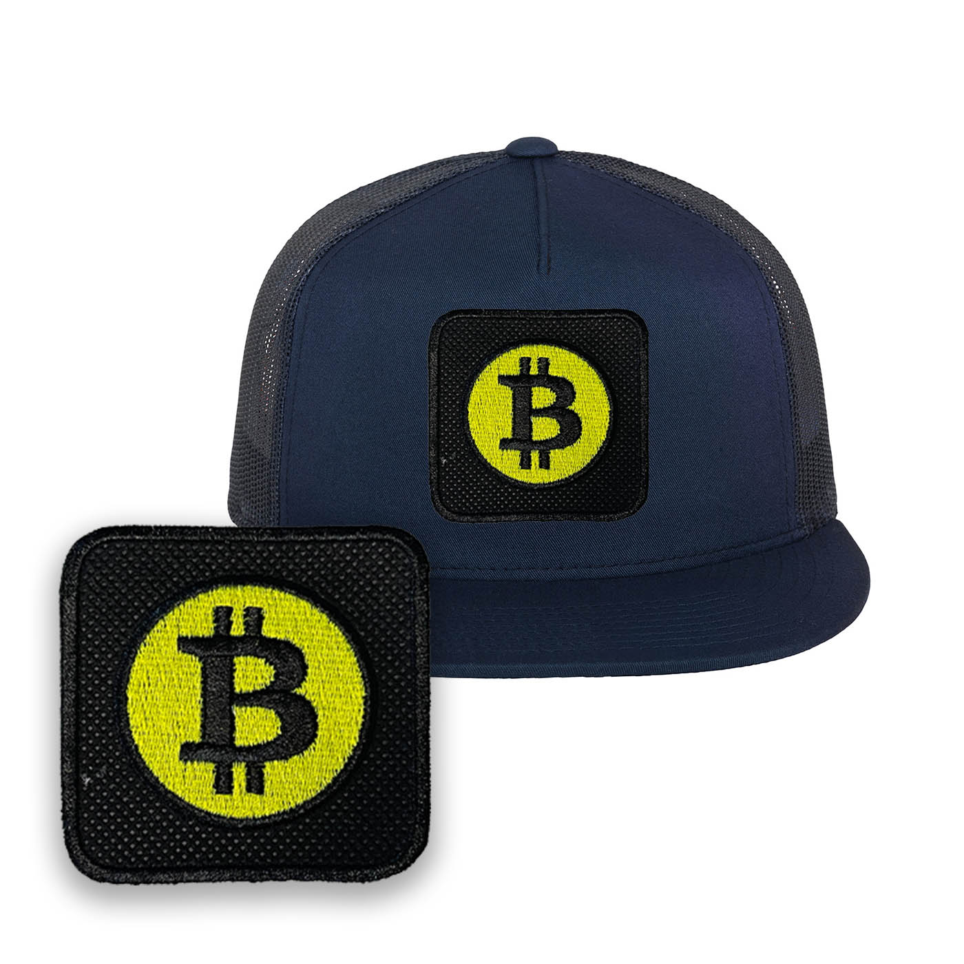 Bitcoin Embroidered Baseball Navy Cap Cryptocurrency Gift Forge Bros