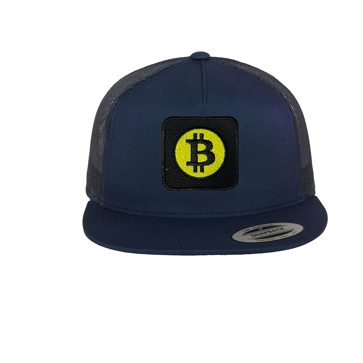 Bitcoin Embroidered Baseball Navy Cap Cryptocurrency Gift Forge Bros