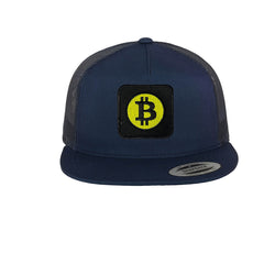 Bitcoin Embroidered Baseball Navy Cap Cryptocurrency Gift Forge Bros
