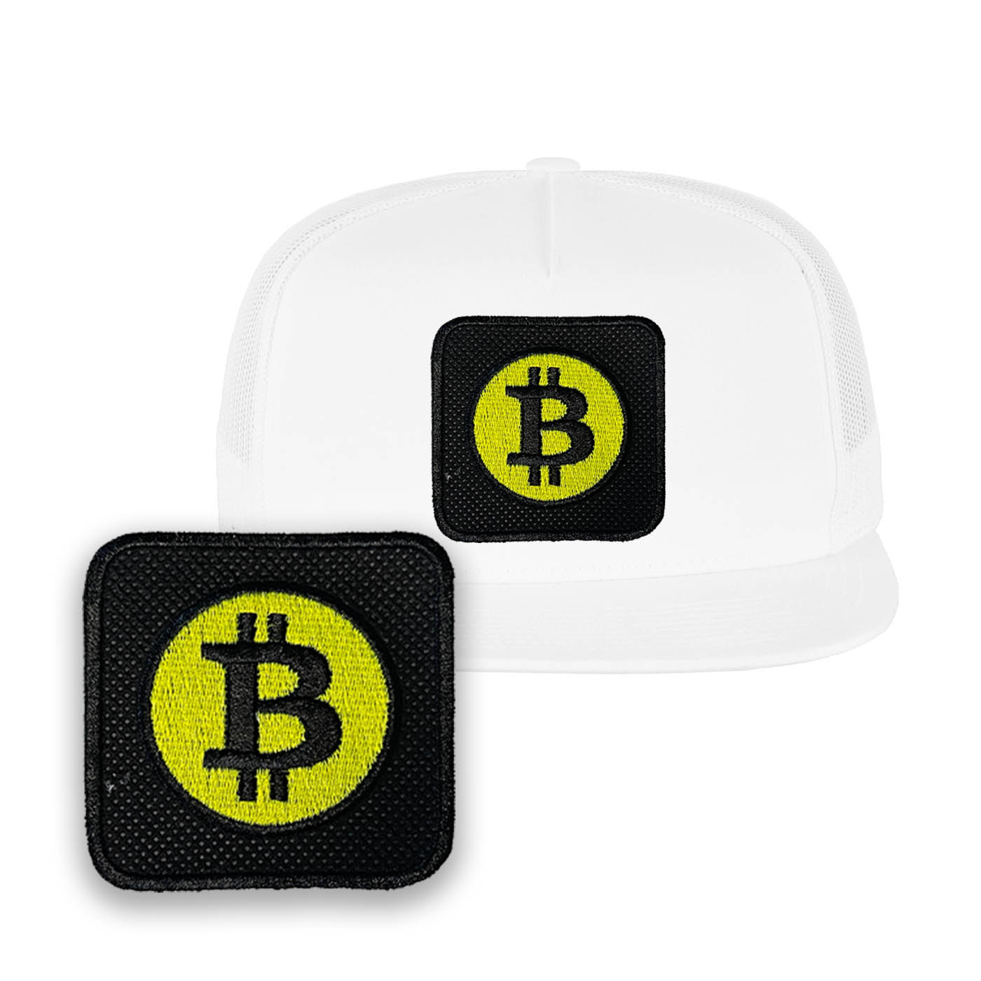 Bitcoin Embroidered Baseball White Cap Cryptocurrency Gift Forge Bros