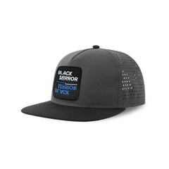 Black Mirror Streetwear Hat with Flat Visor Embroidered Patch