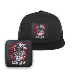 Black Clover Embroidered Hat Asta Classic Trucker Mesh Black Cap