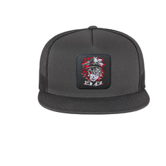 Black Clover Embroidered Hat Asta Classic Trucker Mesh Grey Cap