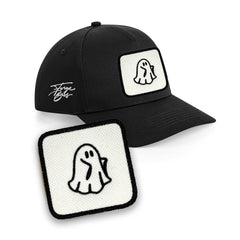 Spooky Ghost Cap - Embroidered Halloween Patch 5-Panel Urbanwear Hat by Forge Bros
