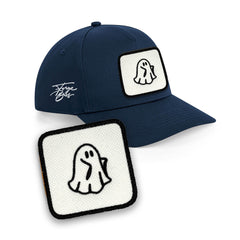 Spooky Ghost Cap - Embroidered Halloween Patch 5-Panel Urbanwear Hat by Forge Bros