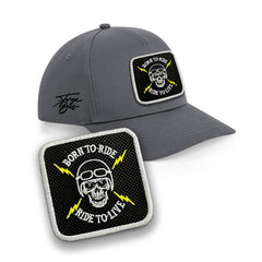 Biker cap Born To Ride Embroidered Patch Bike Hat Black, White, Grey