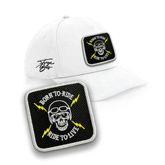 Biker cap Born To Ride Embroidered Patch Bike Hat Black, White, Grey