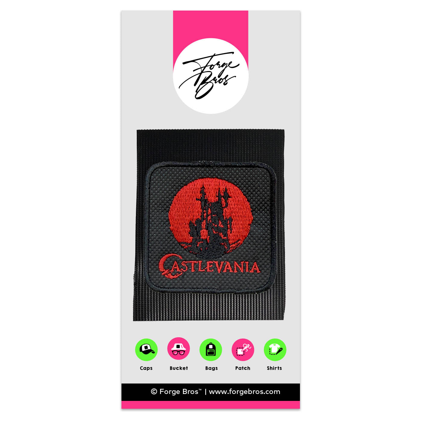 Castlevania Embroidered Hook & Loop Patch for Forge Bros Caps