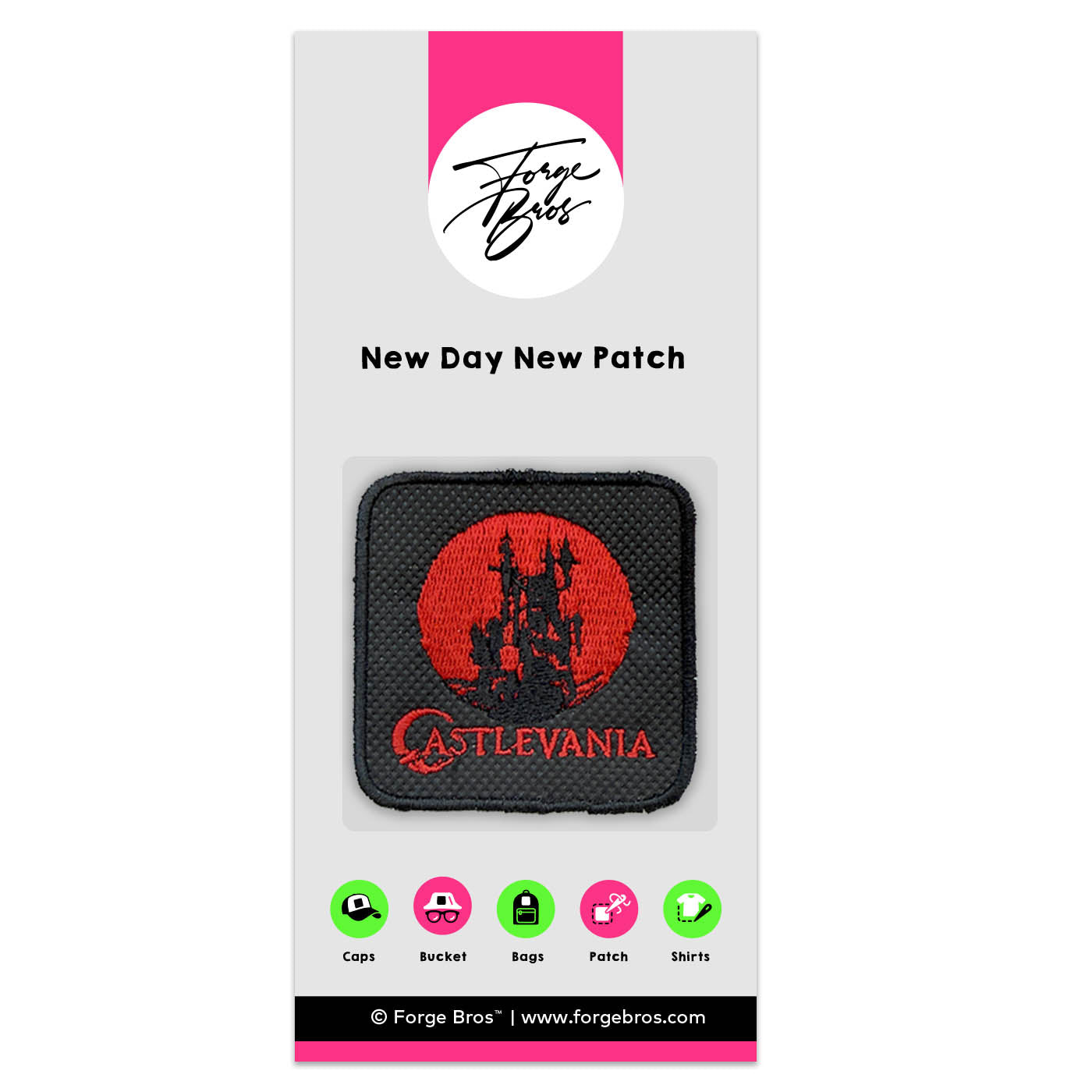 Castlevania Embroidered Hook & Loop Patch for Forge Bros Caps