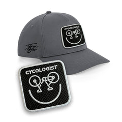 Cycologist Cap Embroidered Patch Bike Hat Black, White, Grey