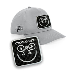 Cycologist Cap Embroidered Patch Bike Hat Black, White, Grey