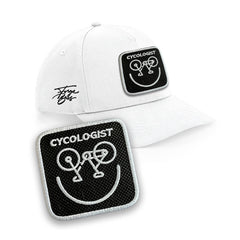 Cycologist Cap Embroidered Patch Bike Hat Black, White, Grey