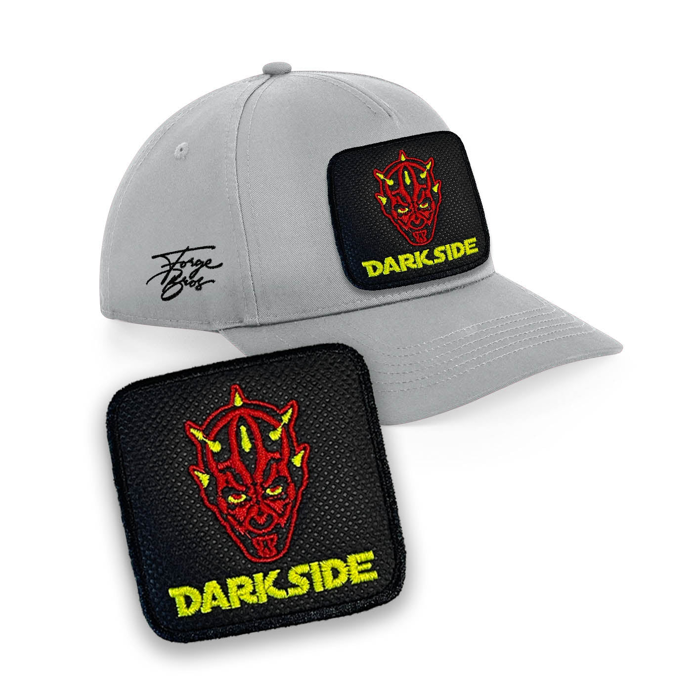 Darth Maul Dark Side Embroidered Light Grey Baseball Cap by Forge Bros