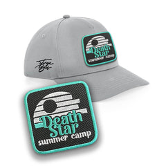 Death Star Cap Embroidered Velcro Patch Hat Movie Black, White, Grey