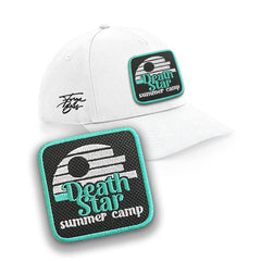 Death Star Cap Embroidered Velcro Patch Hat Movie Black, White, Grey