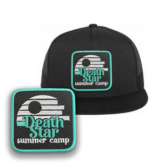 Death Star Trucker Hat Embroidered Snapback Trucker Cap Black, White, Grey
