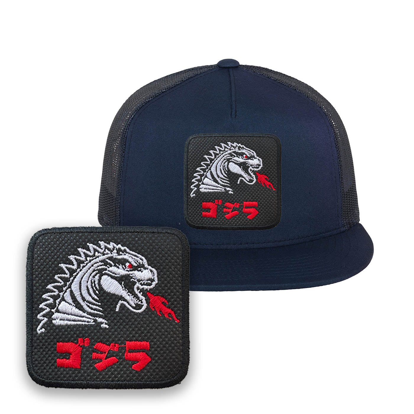 Blue Godzilla Kaiju Embroidered Japan Monster Hat Classic Trucker Mesh Cap