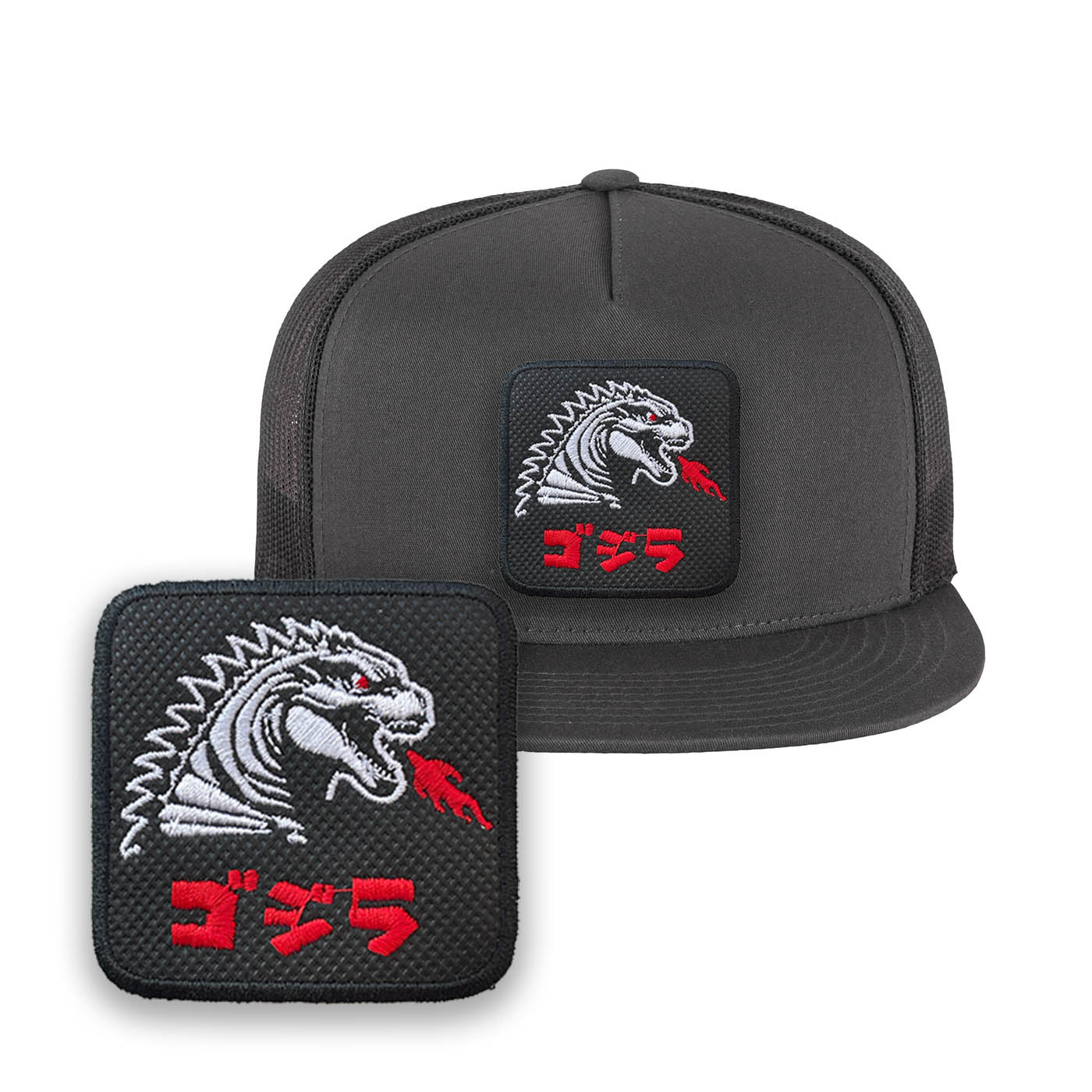 Grey Godzilla Kaiju Embroidered Japan Monster Hat Classic Trucker Mesh Cap