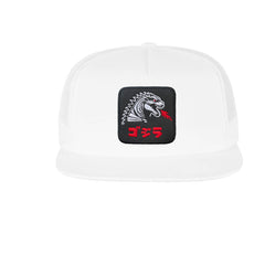 White Godzilla Kaiju Embroidered Japan Monster Hat Classic Trucker Mesh Cap