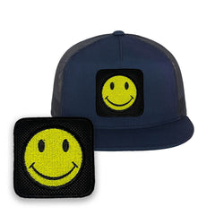 Happy Emoji Embroidered Baseball Blue Cap Forge Bros