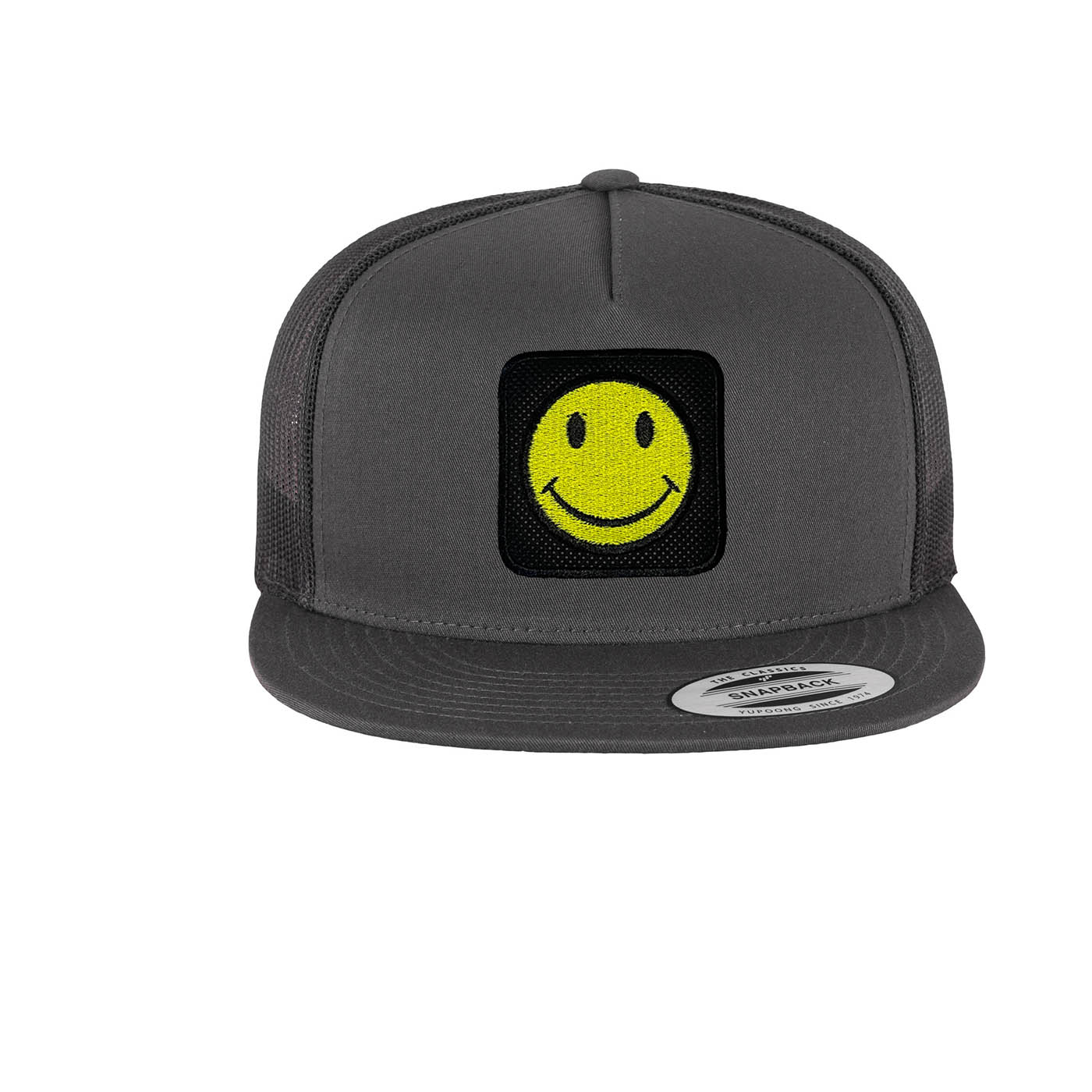 Happy Emoji Embroidered Baseball Grey Cap Forge Bros