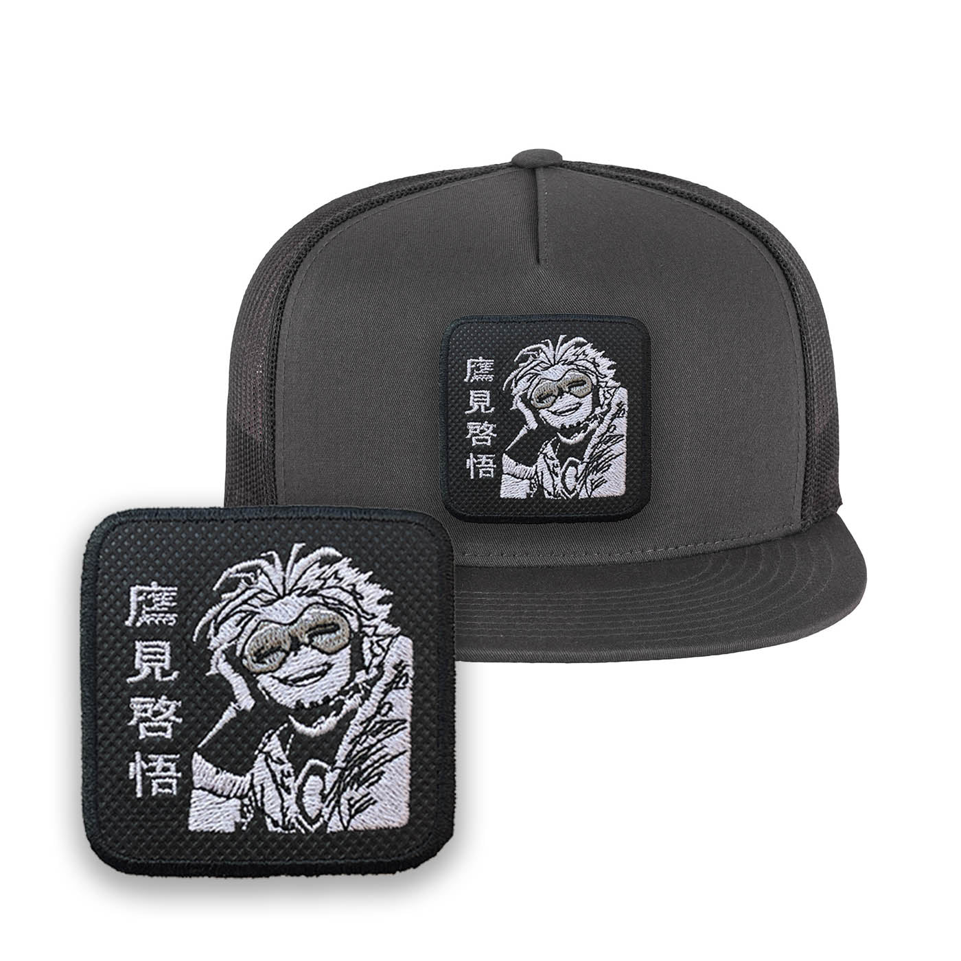 Hawks Keigo Embroidered Hat Takami Classic Trucker Mesh Grey Cap