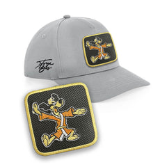 Hong Kong Phooey Cap Embroidered Patch Retro Black, White, Grey