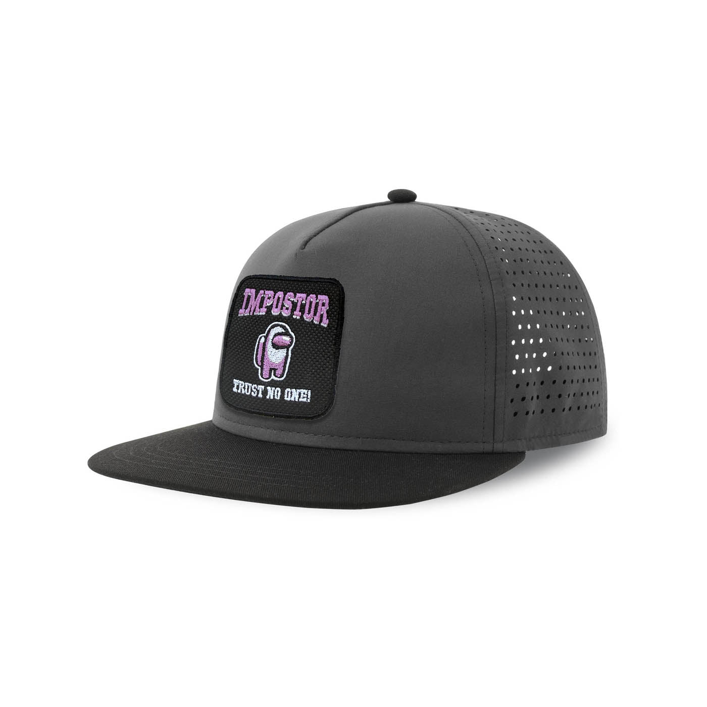 Purple Impostor Streetwear Hat with Flat Visor Embroidered Patch