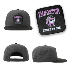Purple Impostor Streetwear Hat with Flat Visor Embroidered Patch