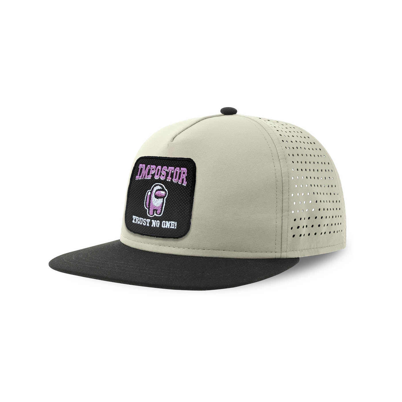 Purple Impostor Streetwear Hat with Flat Visor Embroidered Patch