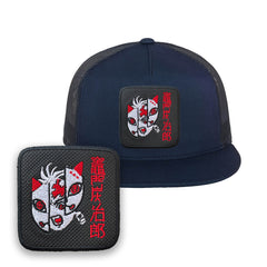 Anime Kamado Tanjiro Mask Demon Slayer Kimetsu No Yaiba Blue Navy Cap