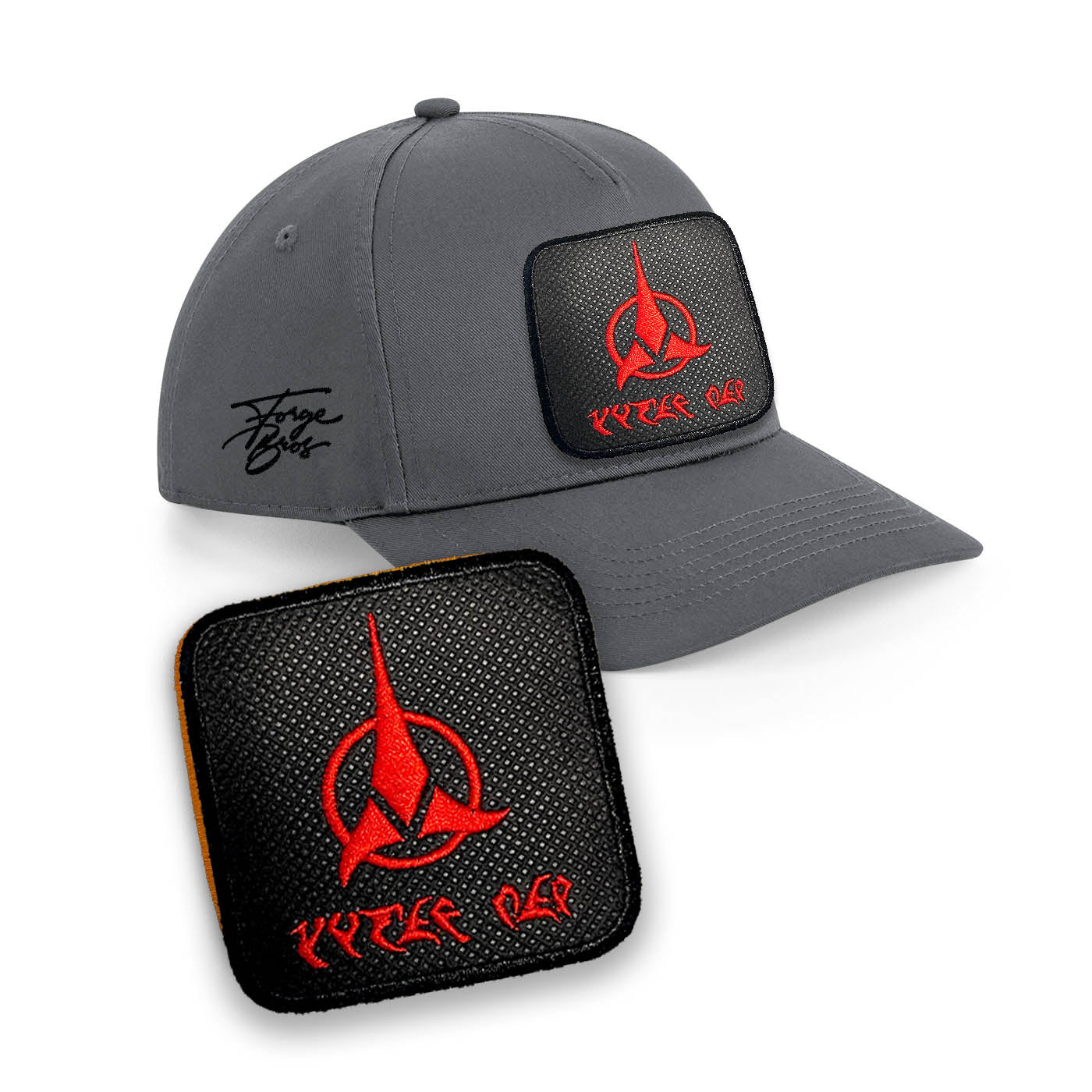 Klingon Embroidered Baseball Grey Hat by Forge Bros