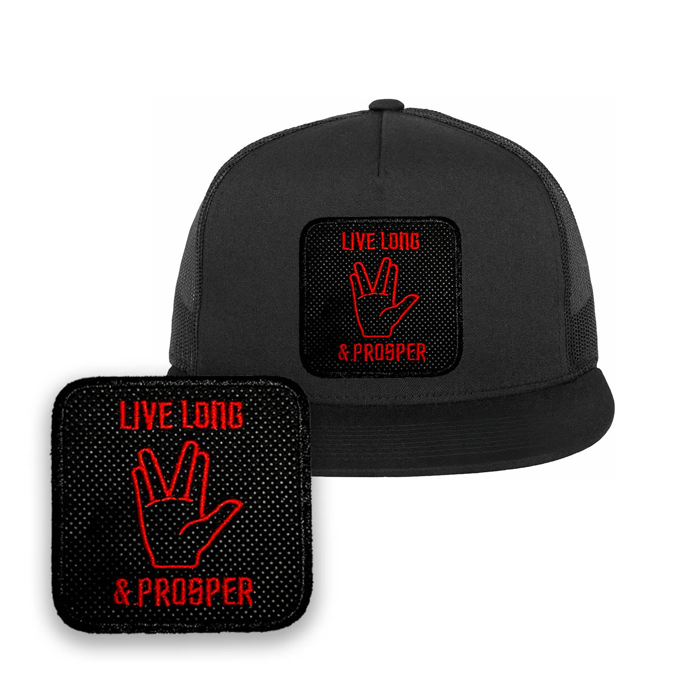 Live Long & Prosper Embroidered Baseball Black Cap Spock Vulcan
