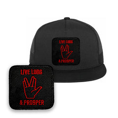 Live Long & Prosper Embroidered Baseball Black Cap Spock Vulcan