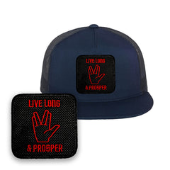 Live Long & Prosper Embroidered Baseball Blue Navy Cap Spock Vulcan