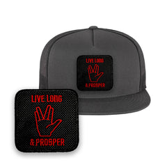 Live Long & Prosper Embroidered Baseball Grey Cap Spock Vulcan