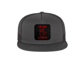 Live Long & Prosper Embroidered Baseball Grey Cap Spock Vulcan