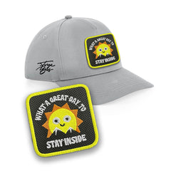 Great Day Hat Embroidered Patch Outdoor Hat Black, White, Grey